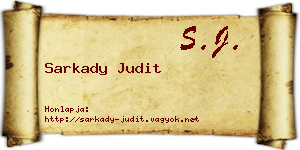 Sarkady Judit névjegykártya